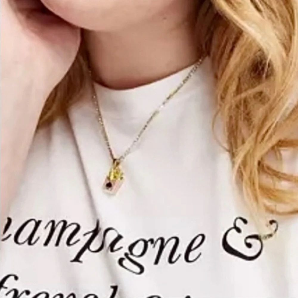 French Fry Charm Tennis Necklace - kate spade new york x Target Gold - Picture 4 of 7